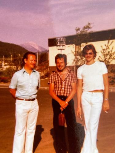 Krünägel Wolfgang, Eder Willi (Bill), Turba Peter bei einem Betriebsausflug an den Walchensee